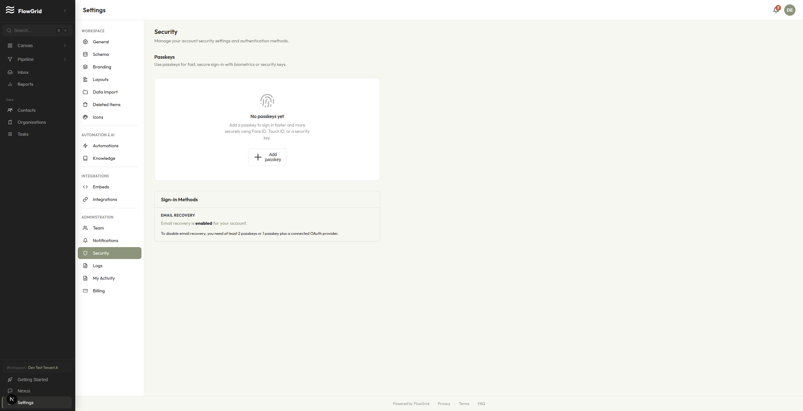 Security Settings